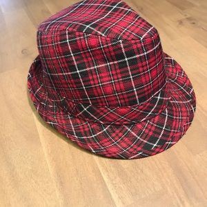 Red Black Plaid Gentleman’s Hat